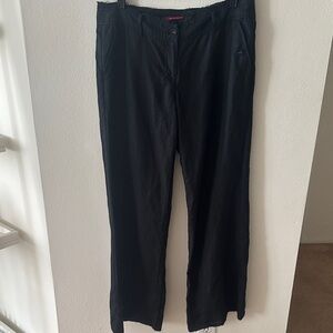 Monsoon Black Linen Flare Pants